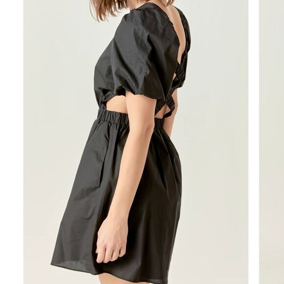 Brand New English Factory Women's Size XS Cut Out Poplin Mini Dress in Black - Picture 16 of 16